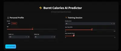تطبيق للتنبؤ بعدد السعرات الحرارية المحروقة