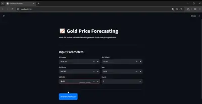 تطبيق للتنبؤ بسعر الذهب