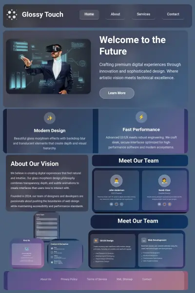 موقع تعريفي لشركة خدمات رقمية وتصميم.