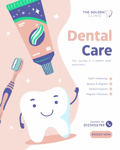 تصميم بوست ترويجي ل عيادة اسنان علي انستجرام