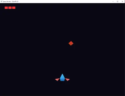 لعبة تمثل طائرة في الفضاء و يوجد حواجز تسير بالطول و إذا خبطت الطائرة بالحواجز يخسر و الطائرة ليها مدافع تكسر الحواجز و المباراة من 3