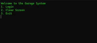 Console-Based Garage Management System