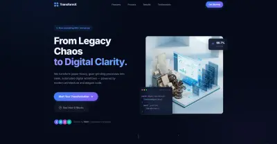 تصميم وتطوير صفحة هبوط landing page تفاعلية وحديثة لشركة تحول رقمي