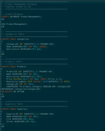 Database design and implementation