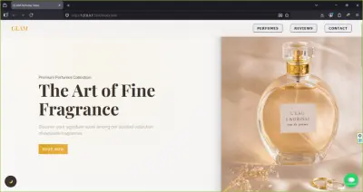 GLAM Perfume Store – Landing Page Design