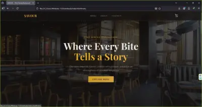 SAVOUR – Fine Dining Restaurant Landing Page