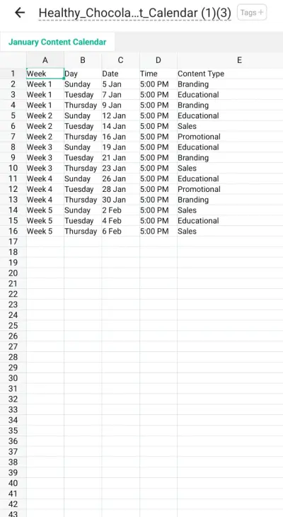 تصميم Content Calendar احترافي باستخدام Excel