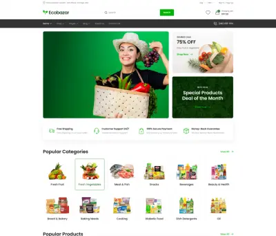 Organic e-commerce   shop website