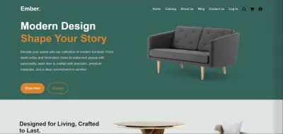 تصميم وبرمجة واجهة مستخدم (UI) لمتجر أثاث عصري