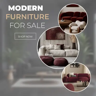 تصميم إعلاني لمنتجات أثاث مودرن | Modern Furniture Social Media Design