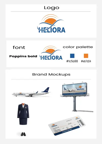 تصميم الهوية البصرية المتكاملة لشركة طيران هيليورا - Heliora Airlines Branding