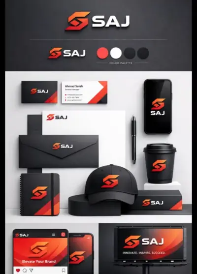 SAJ Logo & Brand Identity Design