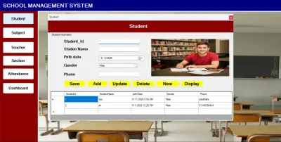 School Management System – Desktop Application (C# Windows Forms)
