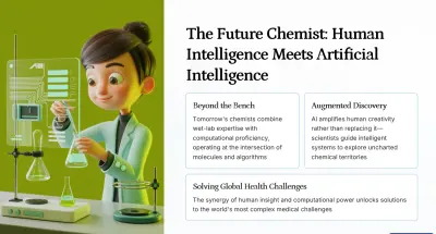 تصميم عرض تقديمي احترافي عن الذكاء الاصطناعي في اكتشاف الأدوية (AI in Drug Discovery)