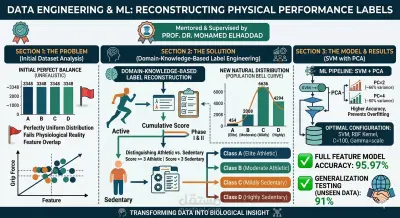 هندسة البيانات المتقدمة وتطوير نماذج ML لتصنيف الأداء البدني بدقة 96%