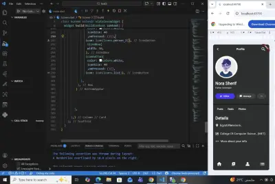 تصميم واجهة ملف شخصي (Profile Page) عصرية بنظام Dark Mode