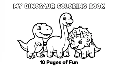 تصميم كتاب تلوين احترافي للأطفال (Dinosaur Coloring Book) جاهز للبيع والتحميل