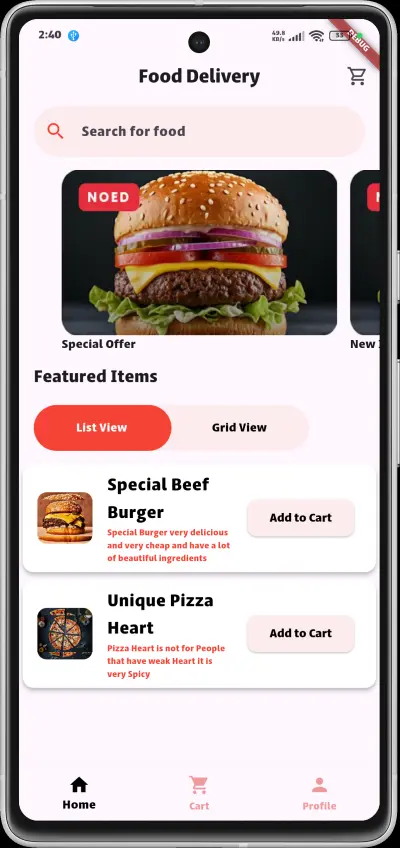 تطبيق Foody: تصميم وبرمجة تطبيق متكامل لطلب الطعام.