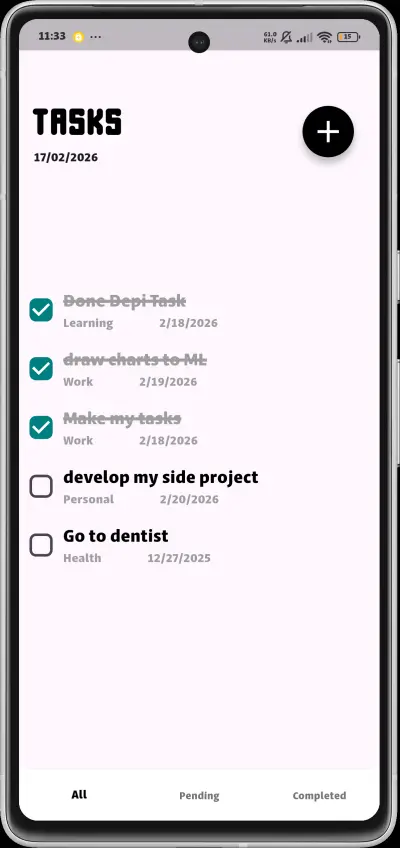 تطبيق "مهامي": نظام متكامل لإدارة المهام اليومية مع ميزة التصنيف.