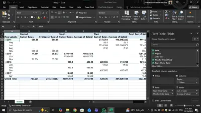 تحليل مبيعات متعدد المناطق والفئات مع Pivot Tables وCharts