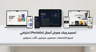بناء وتنسيق معرض أعمال (Portfolio) احترافي وجذاب لكل التخصصات