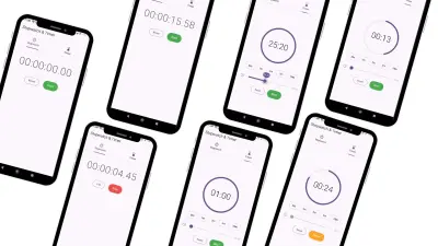 صورة العمل تطبيق Stopwatch & Timer احترافي بلغة Flutter