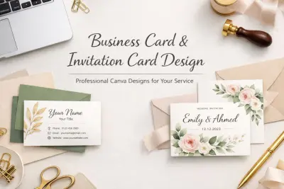 تصميم بطاقات دعوة أو buisness card احترافية و جذابة
