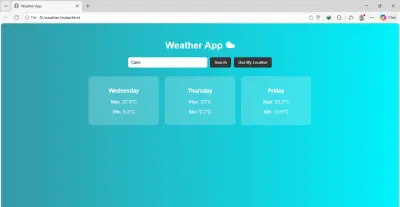 تصميم موقع لمعرفة حالة الطقس ودرجات الحرارة حسب موقعك