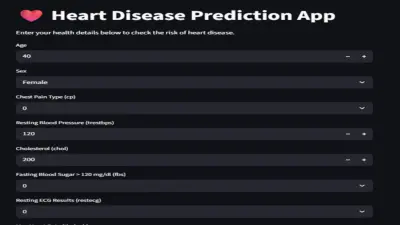 تطبيق ويب للتنبؤ بخطر الإصابة بأمراض القلب باستخدام التعلم الآلي (Machine Learning)