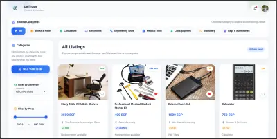 UniTrade – منصة تجارة إلكترونية للطلاب
