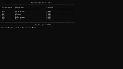C++ Developer | Bank Management System
