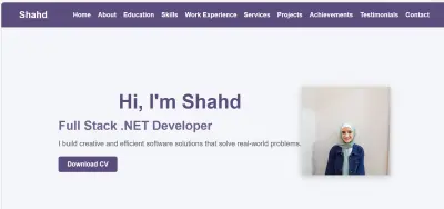 تصميم وتطوير موقع بورتفوليو شخصي باستخدام HTML و CSS و JavaScript