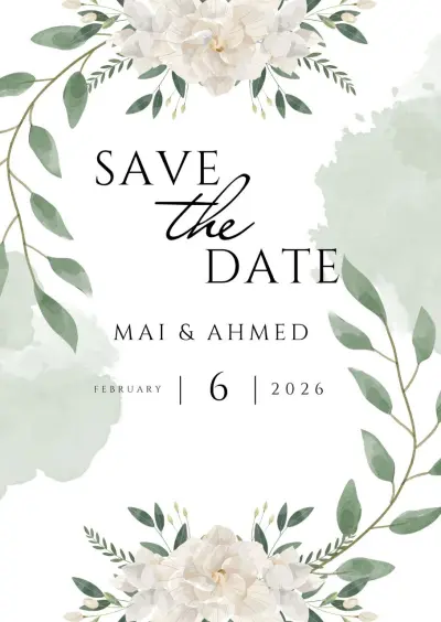 تصميم دعوة زفاف أنيقة قابلة للتعديل باستخدام Canva