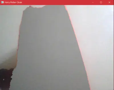 مشروع تأثير العباءة الخفية من هاري بوتر باستخدام رؤية الحاسوب