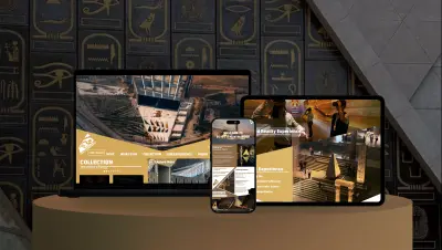 تصميم واجهة ويب (Visual Design) تعكس الهوية الجديدة للمتحف المصري الكبير