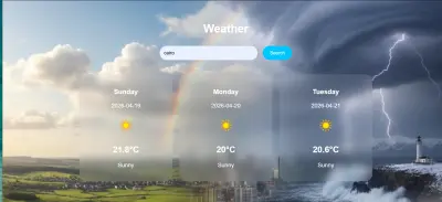 تصميم وتطوير موقع طقس (Weather Website) باستخدام HTML, CSS, JavaScript