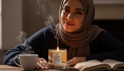 اعلان بالذكاء الاصطناعي عن شموع عطرية