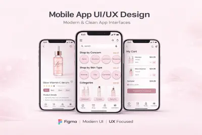 تصميم UI/UX لتطبيق مستحضرات تجميل ذكي (نظام ترشيح المنتجات حسب نوع البشرة)
