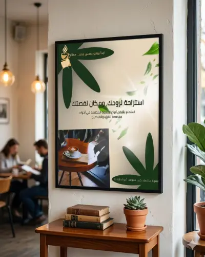 تصميم بوستر إعلاني إبداعي لهوية كافيه