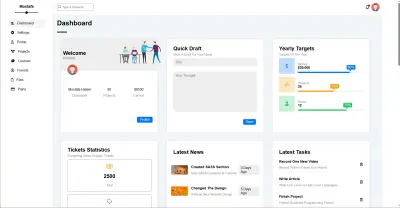 لوحة تحكم إدارية متطورة (Modern Responsive Admin Dashboard)
