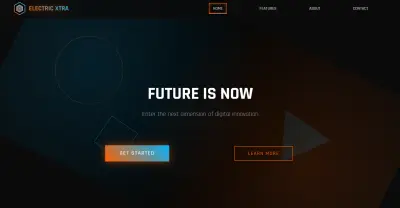 ELECTRIC-XTRA: صفحة هبوط (Landing Page) مستقبلية بنمط Cyberpunk احترافي