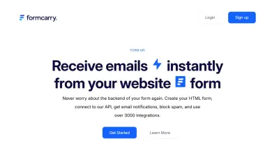 تطوير واجهة مستخدم لمنصة "Formcarry" لخدمات الربط البرمجي (SaaS).
