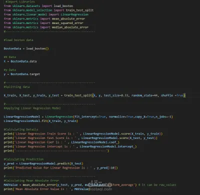 موديل تعلم الالى انحدار خطى