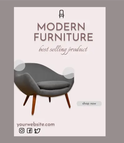 اعلان لكرسى فى معرض اثاث