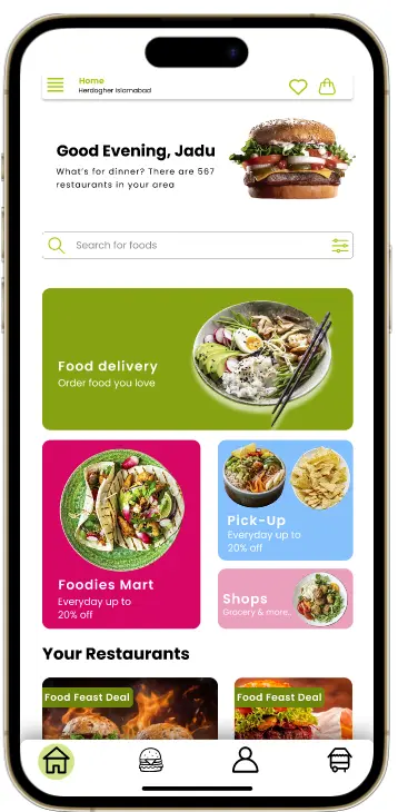 تصميم برنامج لتوصيل الطعام