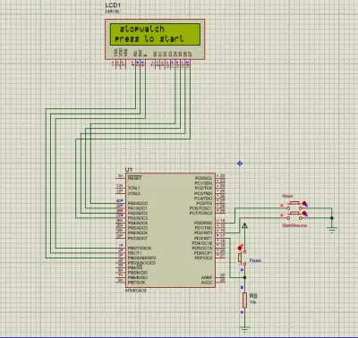 ساعة إيقاف باستخدام المتحكم الدقيق ATmega32
