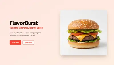 صفحة هبوط لمطعم