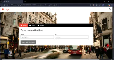 واجهة مستخدم لمنصة حجوزات سياحية (Travel Booking UI Template).