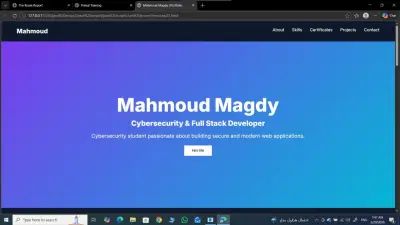 تصميم موقع Portfolio شخصي احترافي لمطورين الويب والأمن السيبراني