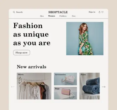 تصميم واجهة متجر إلكتروني للأزياء